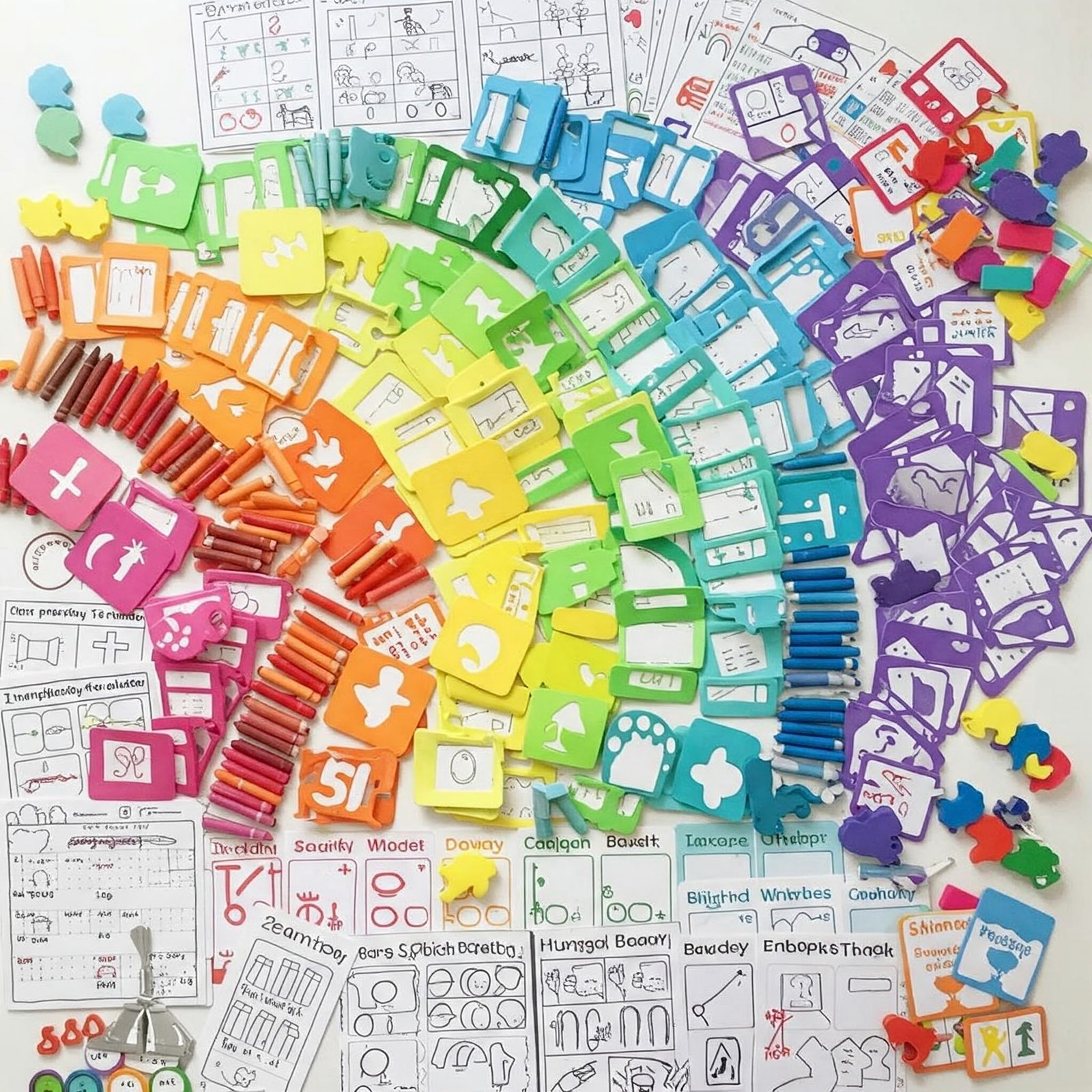 ABC & Math Flashcards Kit: 500+ Printable Learning Cards 4 activity books5