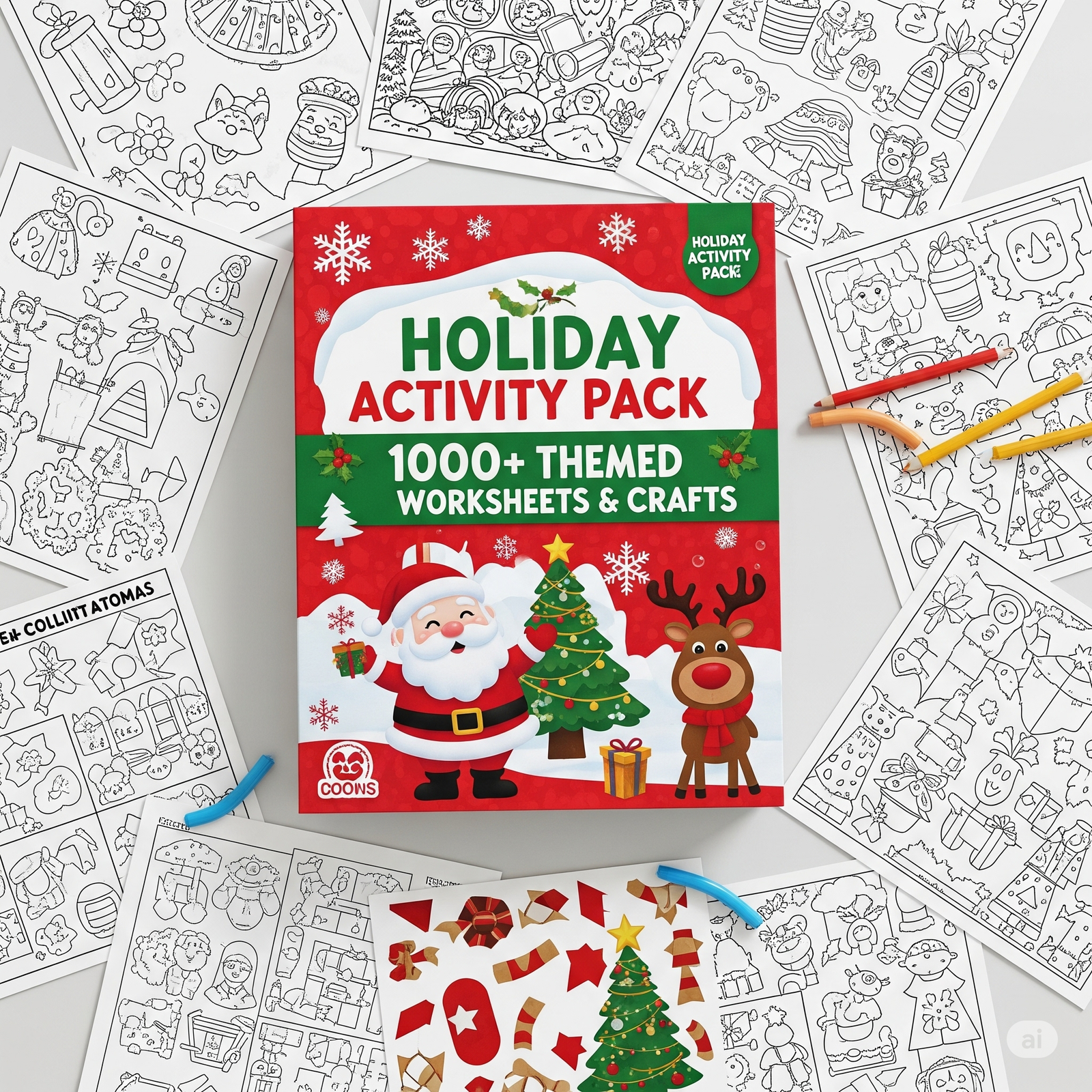 Holiday Activity Pack: 1000+ Themed Worksheets & Crafts 2 Holiday Activity Pack Themed Worksheets2