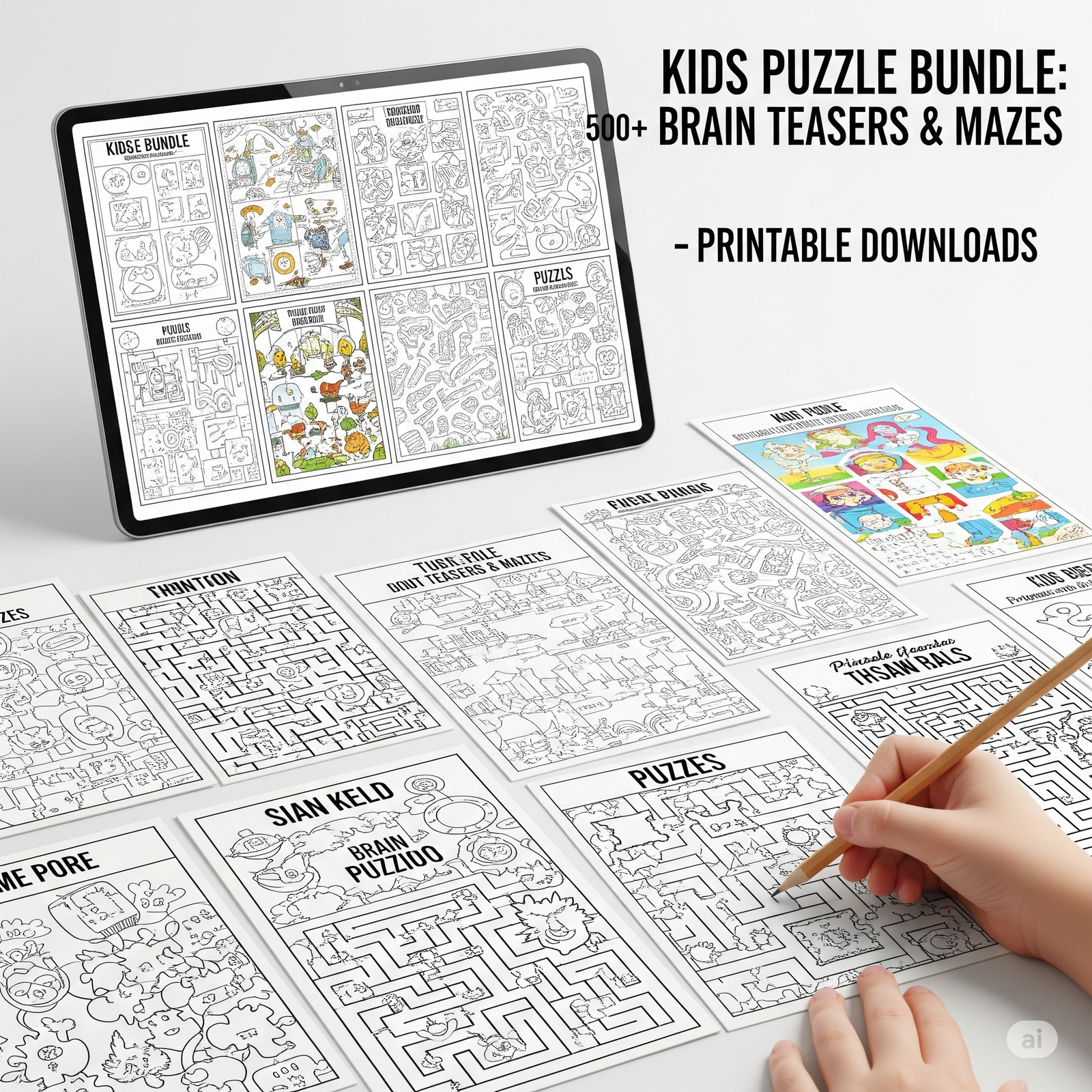 Kids Puzzle Bundle: 500+ Brain Teasers & Mazes 2 Kids Puzzle Brain Teasers2