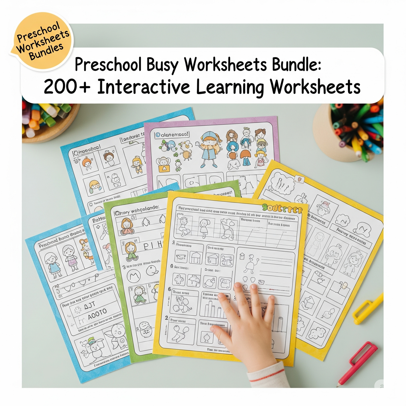Preschool Busy Worksheets Bundle: 5000+ Interactive Learning Pages 1 Preschool Busy Worksheets2