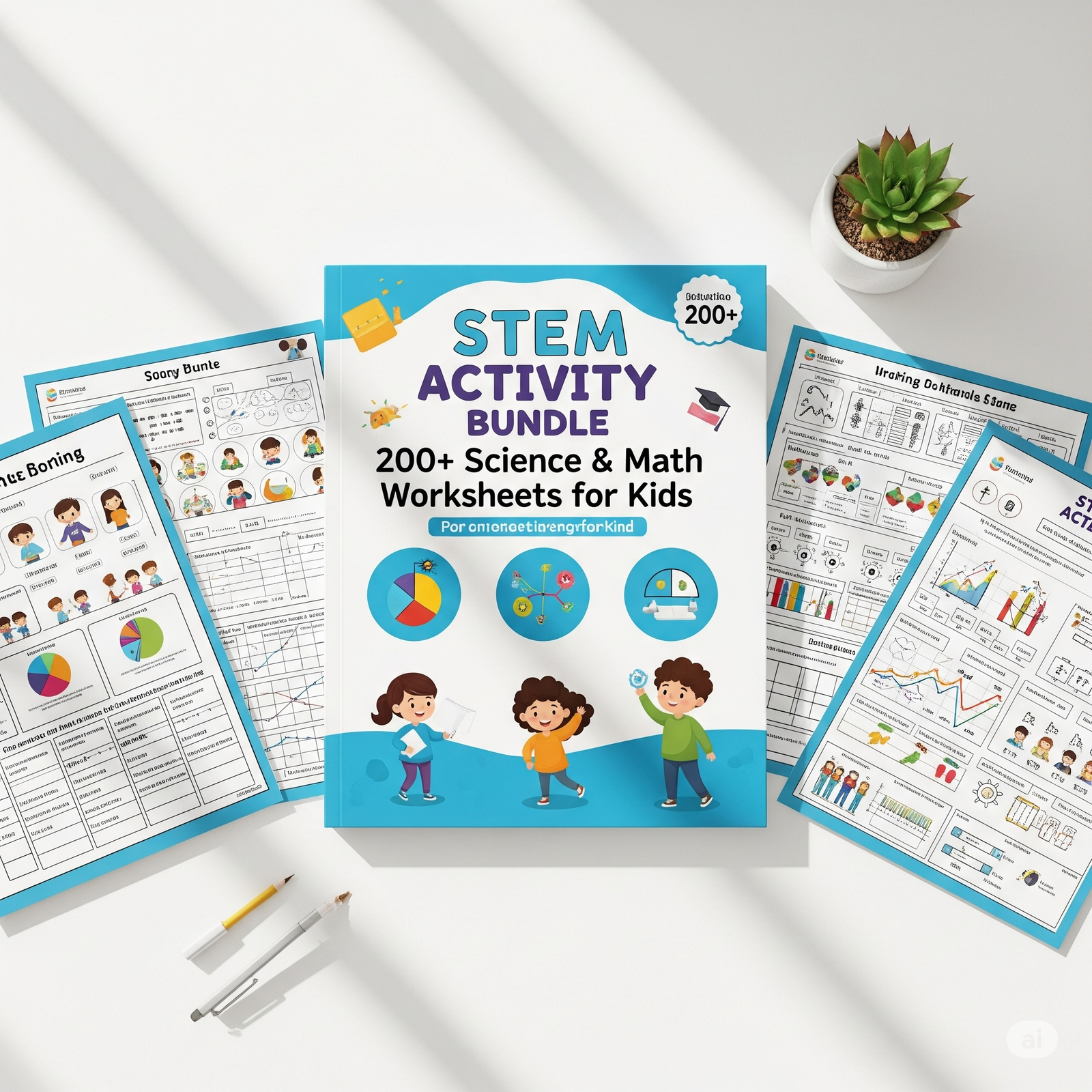 STEM Activity Kit: 500+ Science & Math Worksheets for Kids 2 STEM Activity Bundle2