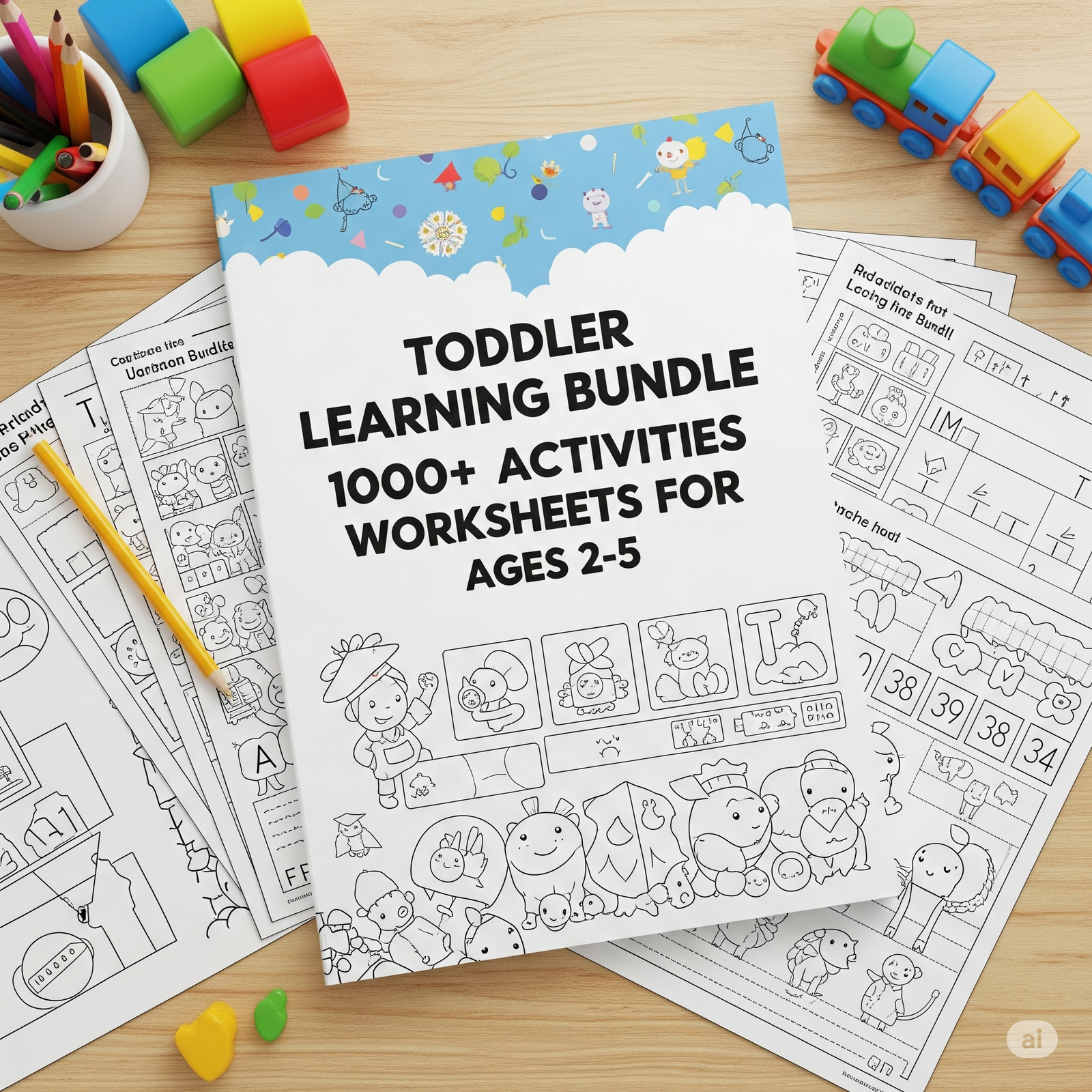 Toddler Learning Bundle: 1000+ Activities for Ages 2-5 1 Toddler Learning Bundle