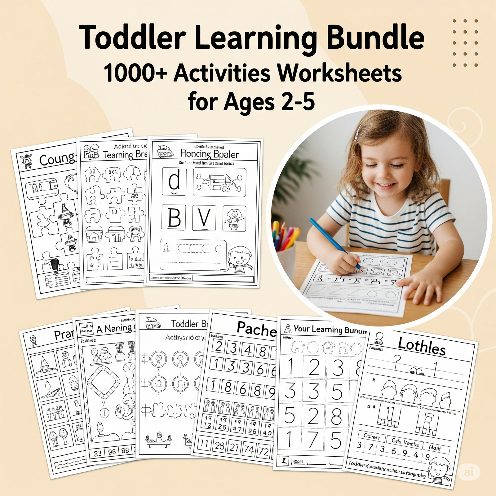 Toddler Learning Bundle: 1000+ Activities for Ages 2-5 2 Toddler Learning Bundle2