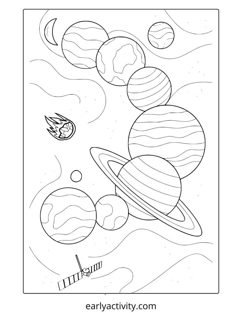 13space planets coloring page