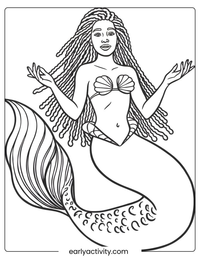 17_ halle balley little Mermaid Coloring page 3pdf