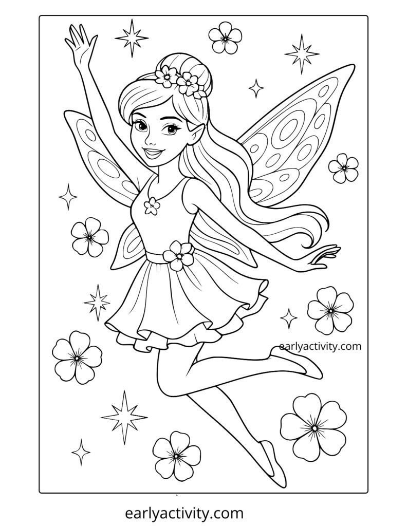 22_ cheerful fairy coloring page