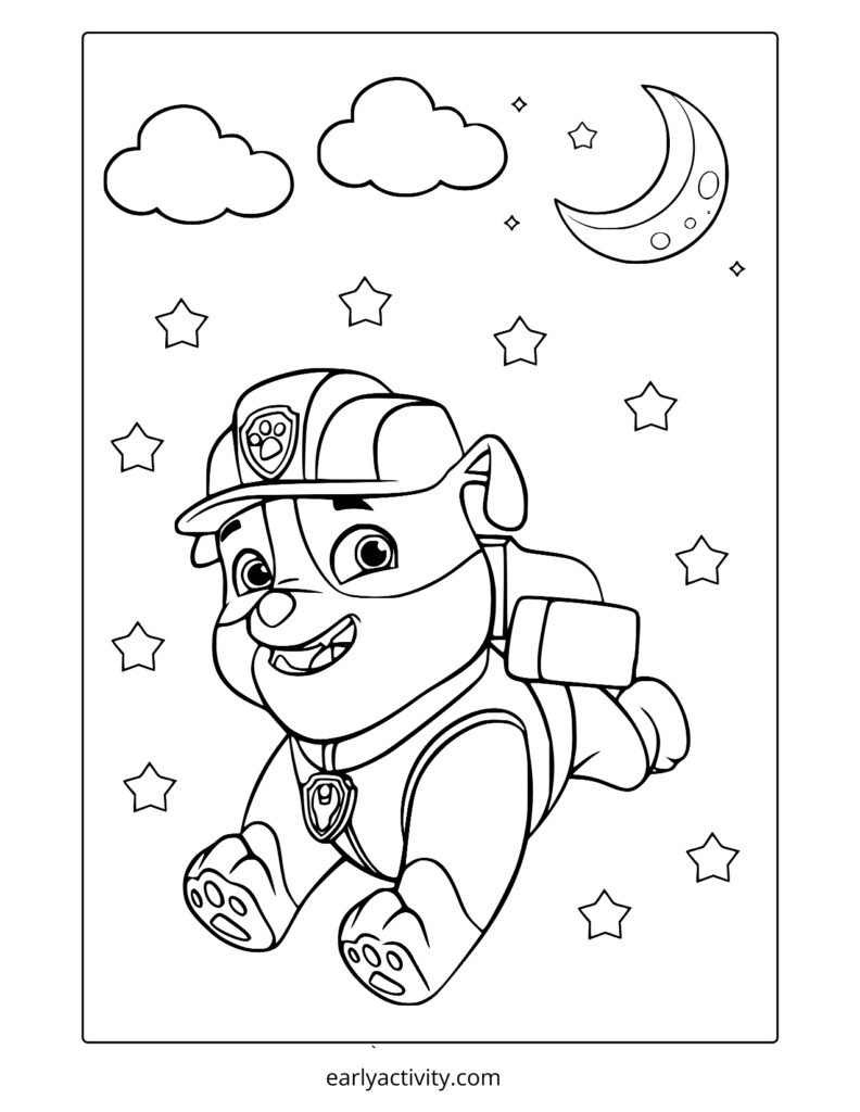 26Rubble From Paw patrol colouring page .pdf