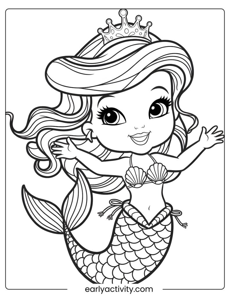4_ Mermaid princess Coloring page 4 .pdf
