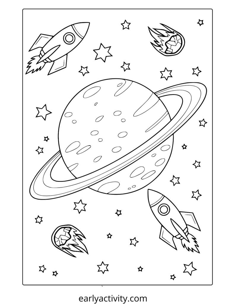 8planet saturn coloring page